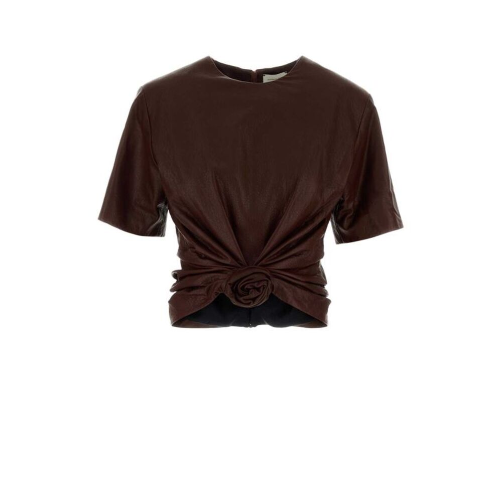 Magda Butrym Women Chocolate Leather Top
